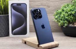 Hibátlan iPhone 15 Pro Blue Titanium 128GB 2 ÉV Garanciával 92%