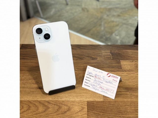 Apple iPhone 15 - 256 GB - Kék - Újszerű - Akku 100%  DUAL SIM(64.)