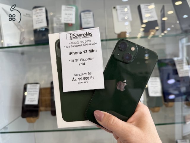 iPhone 13 Mini 128GB független zöld akku 86% (58) iSzerelés.hu
