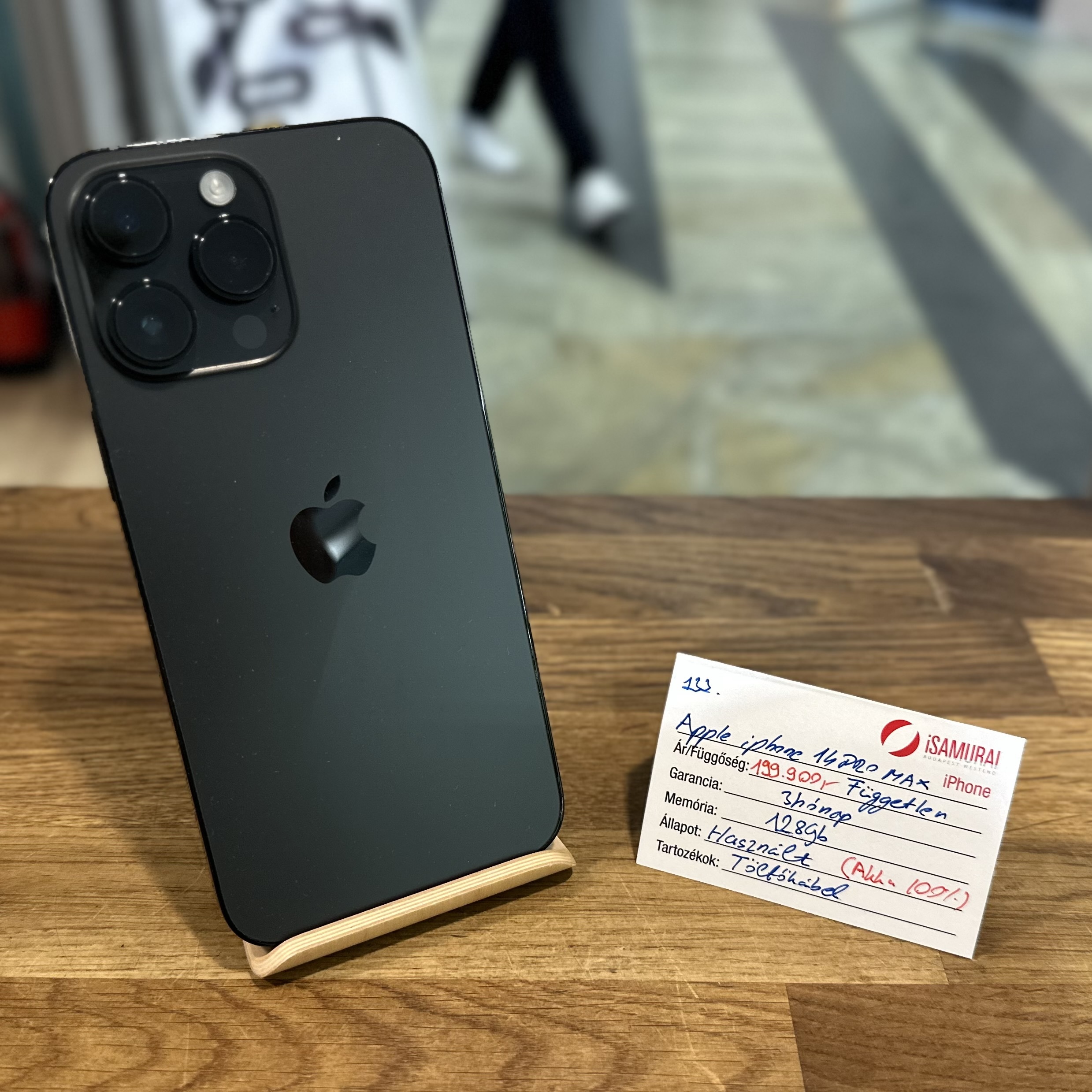 Apple iPhone 14 Pro Max - 128GB - Fekete - akku 100% (133.)