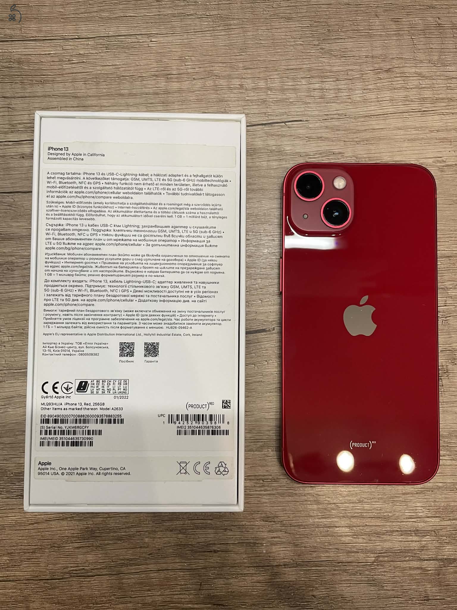 iPhone 13 RED 256gb - 100% akksi - újszerű