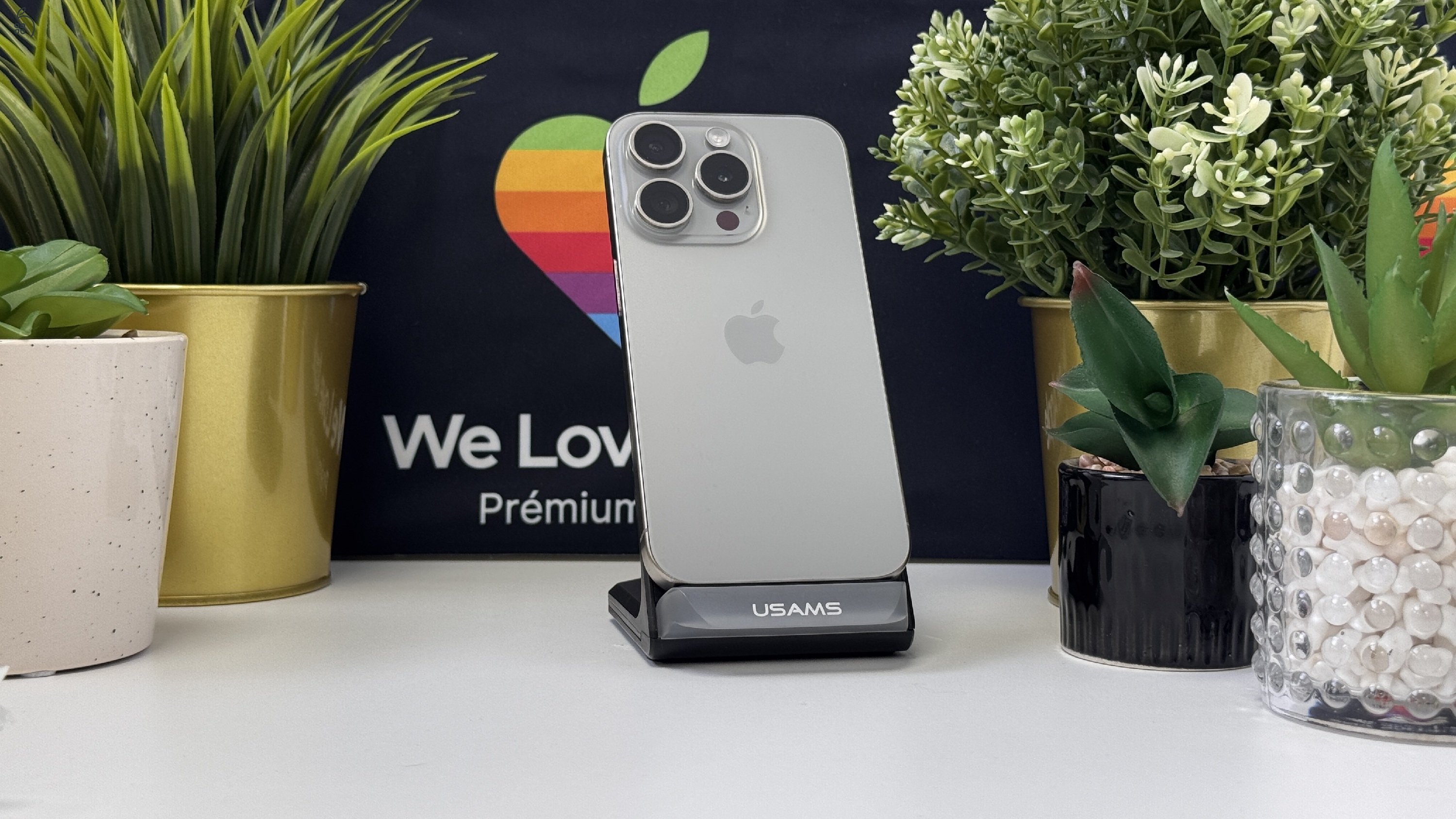 iPhone 15 Pro 128GB Natúr Titán, Független - Számla, 1ÉV Garancia