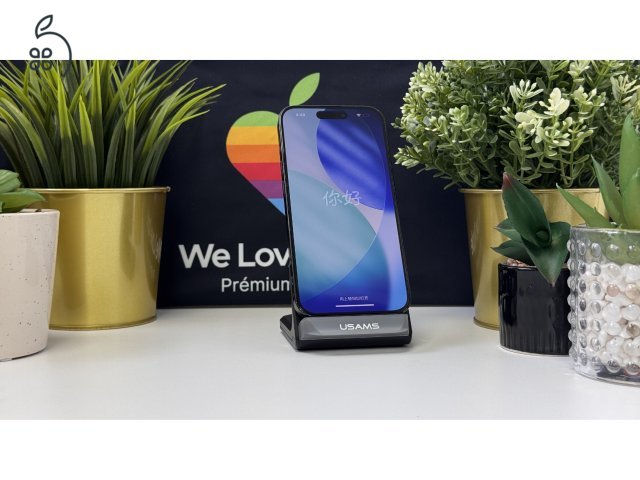 iPhone 15 Pro 512GB e-Sim, Fekete Titán, Független - Számla, 1ÉV Garancia