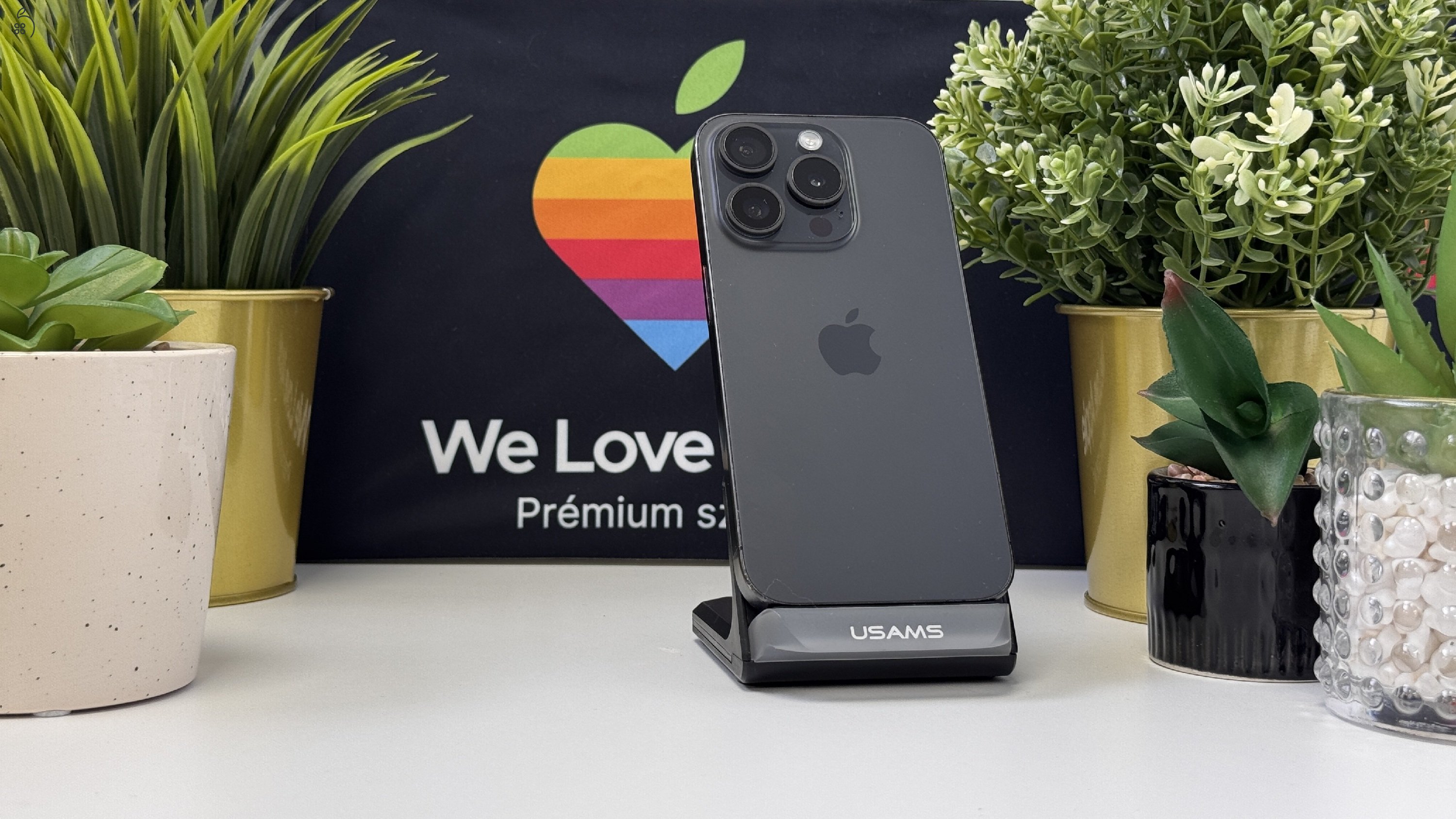 iPhone 15 Pro 128GB Fekete Titán, Független - Számla, 1ÉV Garancia