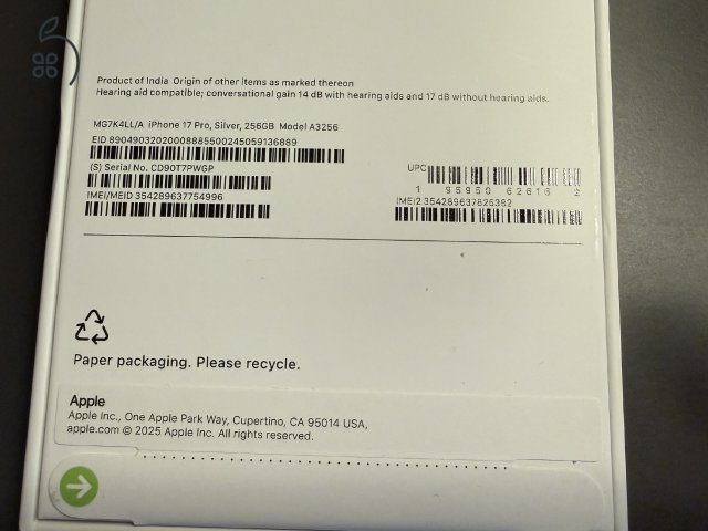 Új Apple iPhone 17 Pro – 256GB