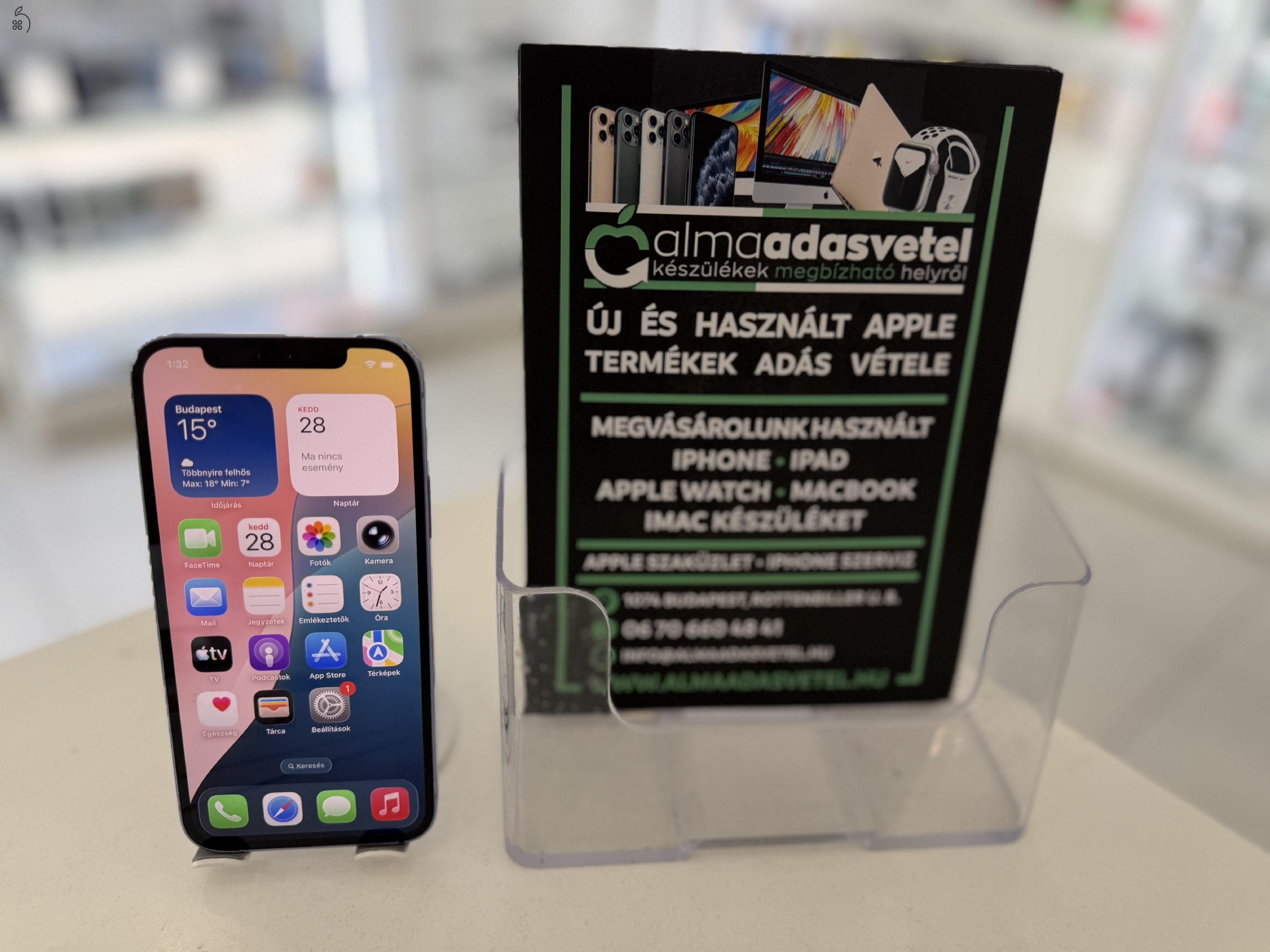 iPhone 12 128GB Független Használt/1 hónap gar./Akku 100%/p4863