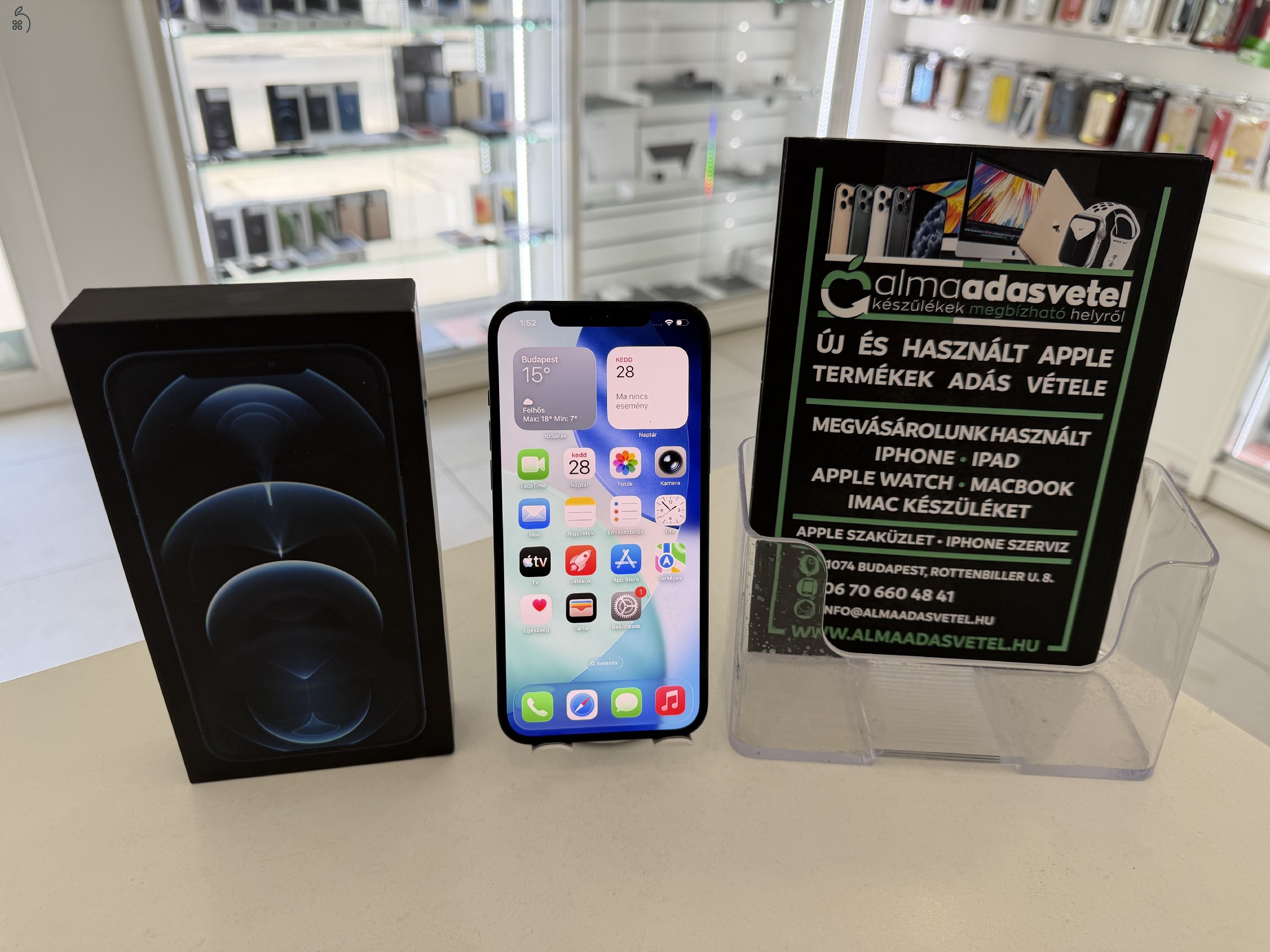 iPhone 12 Pro Max 128GB Független Megkímélt/1 hónap gar./Akku 100%/p4864