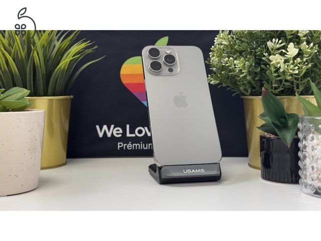 iPhone 15 Pro Max 256GB Natúr Titán, Független - 1ÉV Garancia, Számla