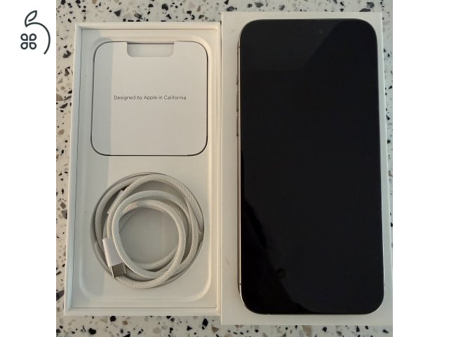 iPhone 15 Pro Max 256 GB natural titanium – hibátlan állapot, dobozzal, eredeti tartozékokkal