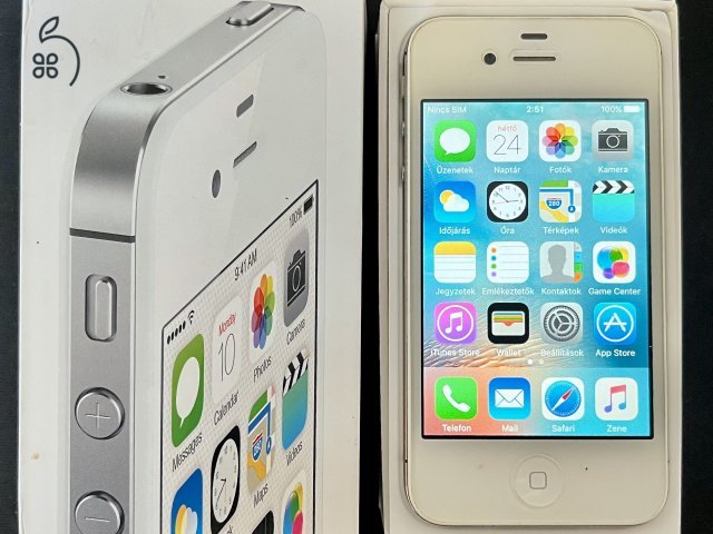 iPhone 4s 8GB Fehér – Gyűjtői állapot, minden gyári tartozékkal!