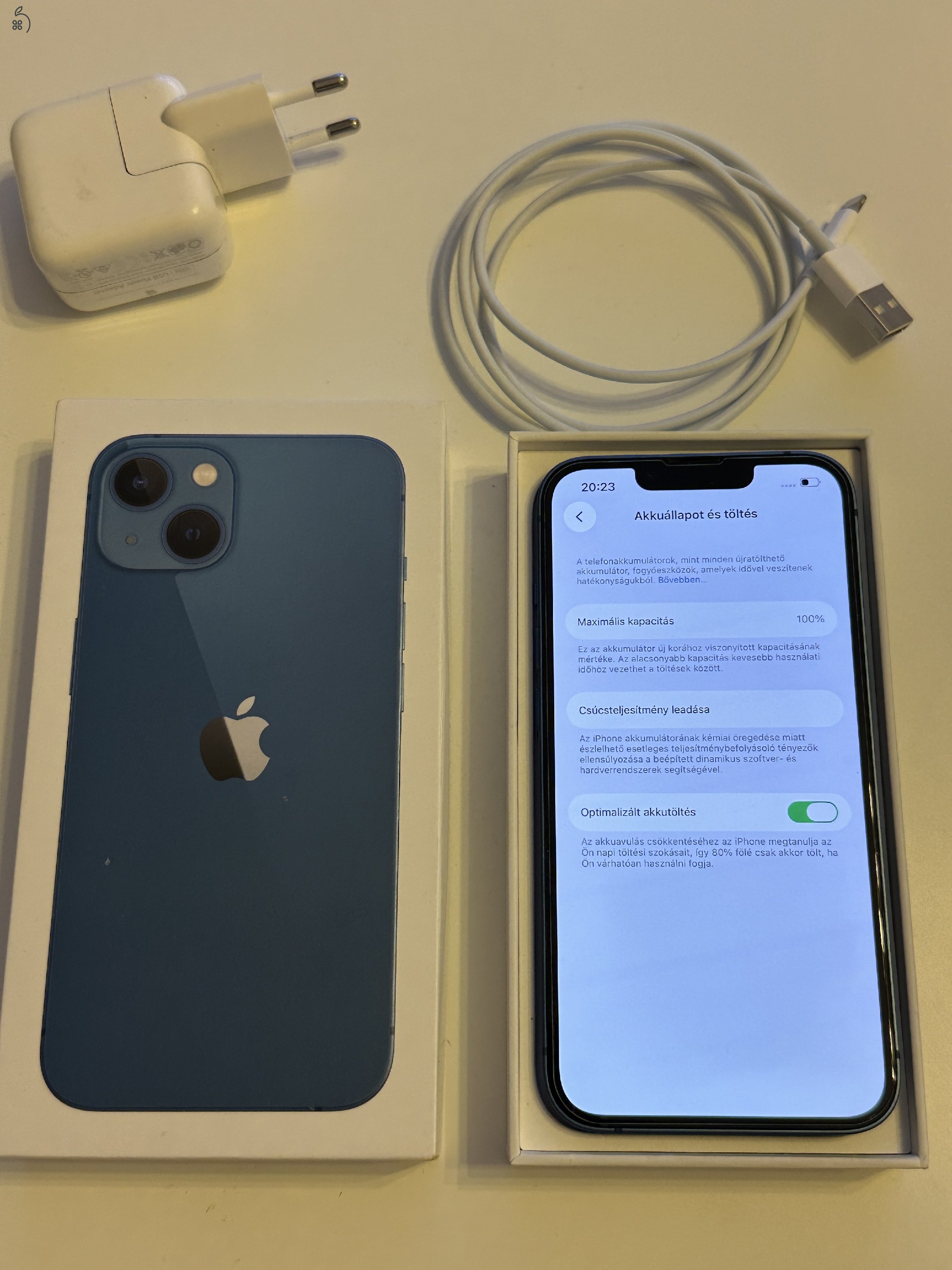 iPhone 13 kék hibátlan, 100% akku