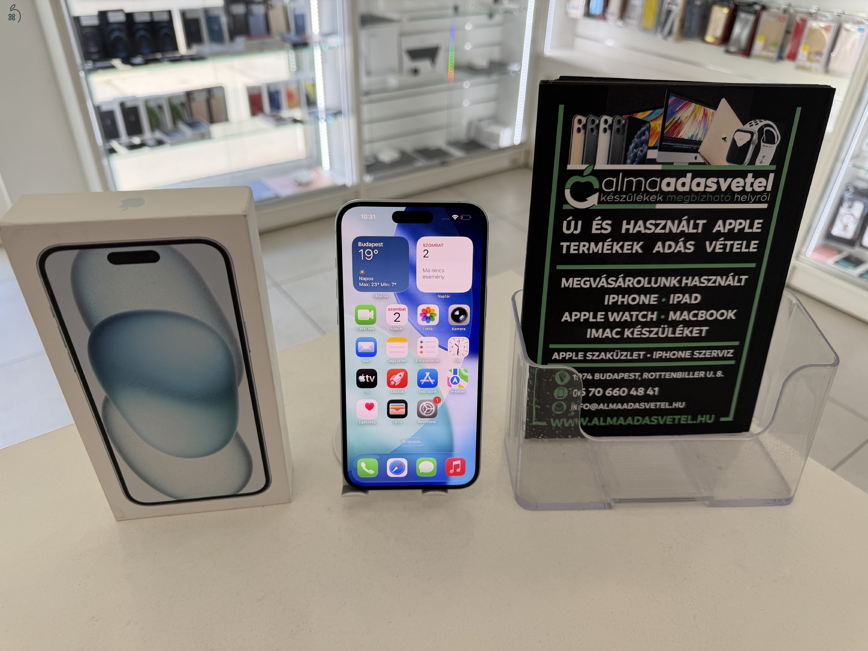 iPhone 15 Plus 128GB Független Használt/1 hónap gar./Akku 88%/p4872