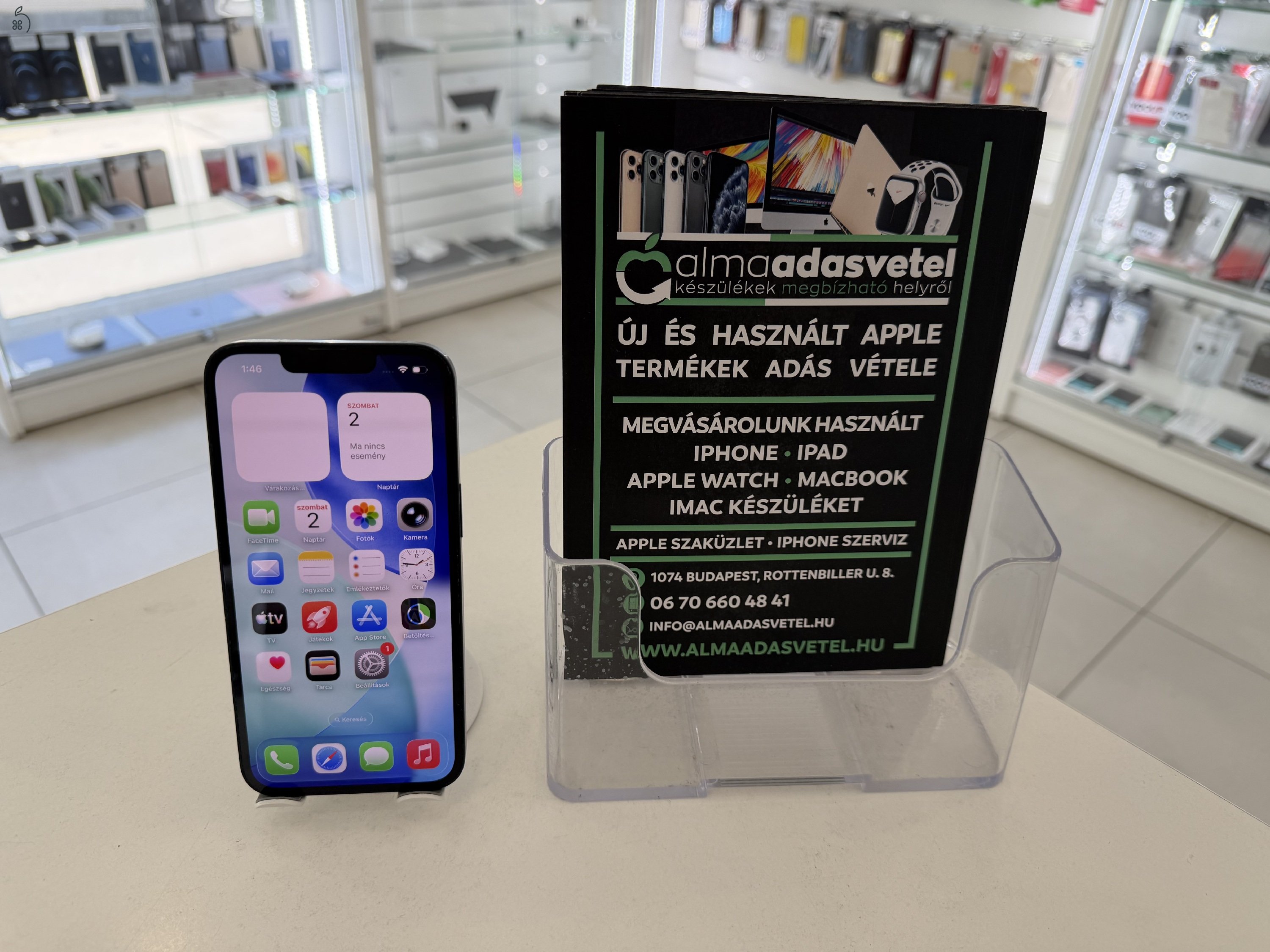 iPhone 13 128GB Független Használt/1 hónap gar./Akku 99%/p20e