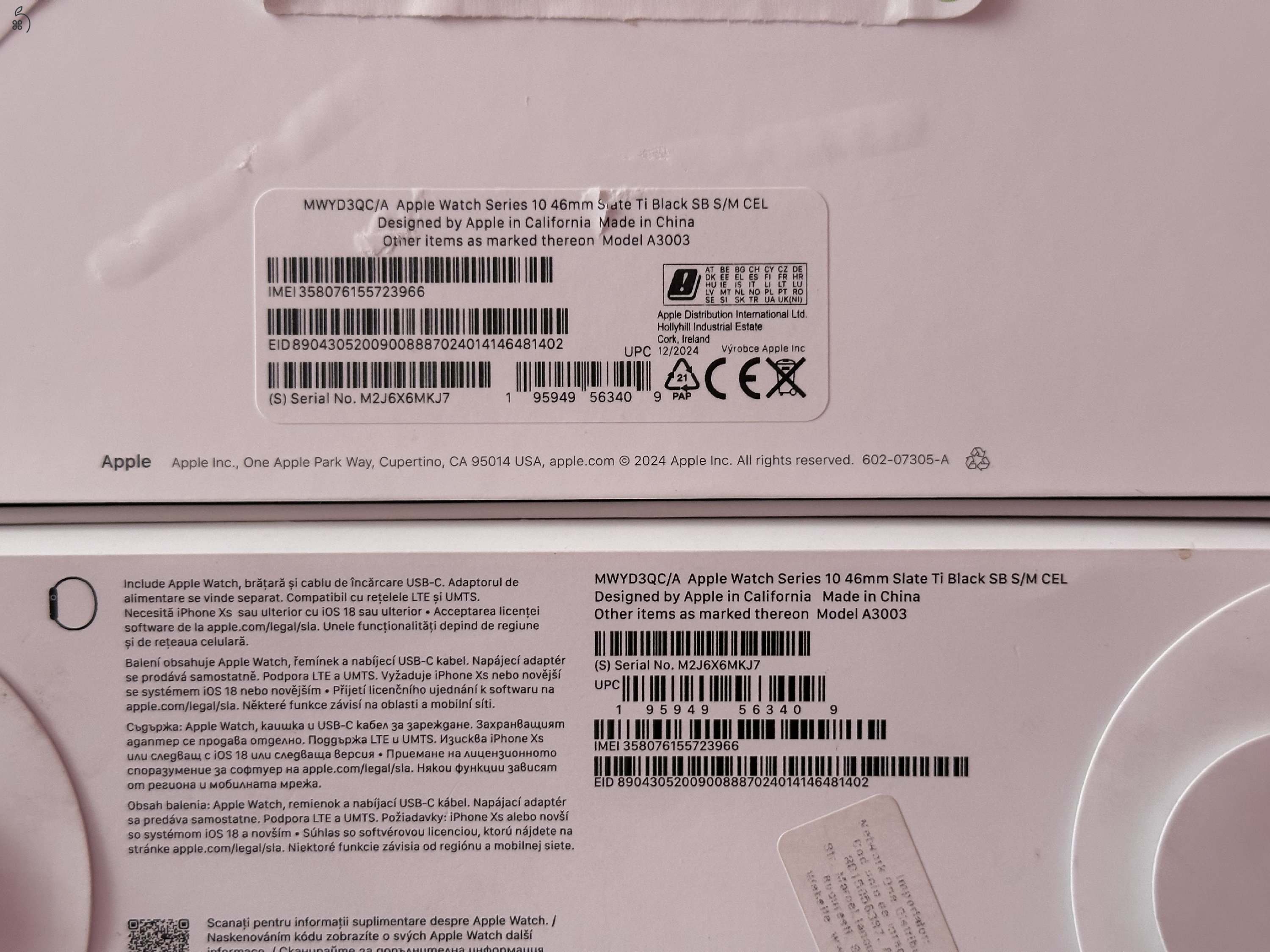 APPLE WATCH SERIES 10 46MM TITANIUM BLACK  APPLE GARANCIA 2026.10.13-IG