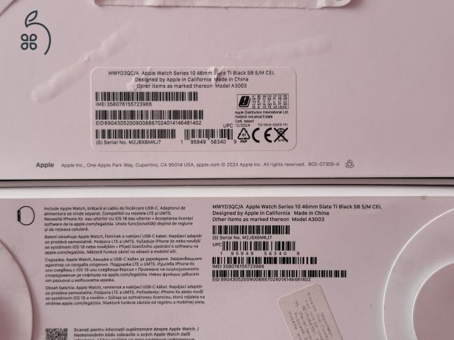 APPLE WATCH SERIES 10 46MM TITANIUM BLACK  APPLE GARANCIA 2026.10.13-IG
