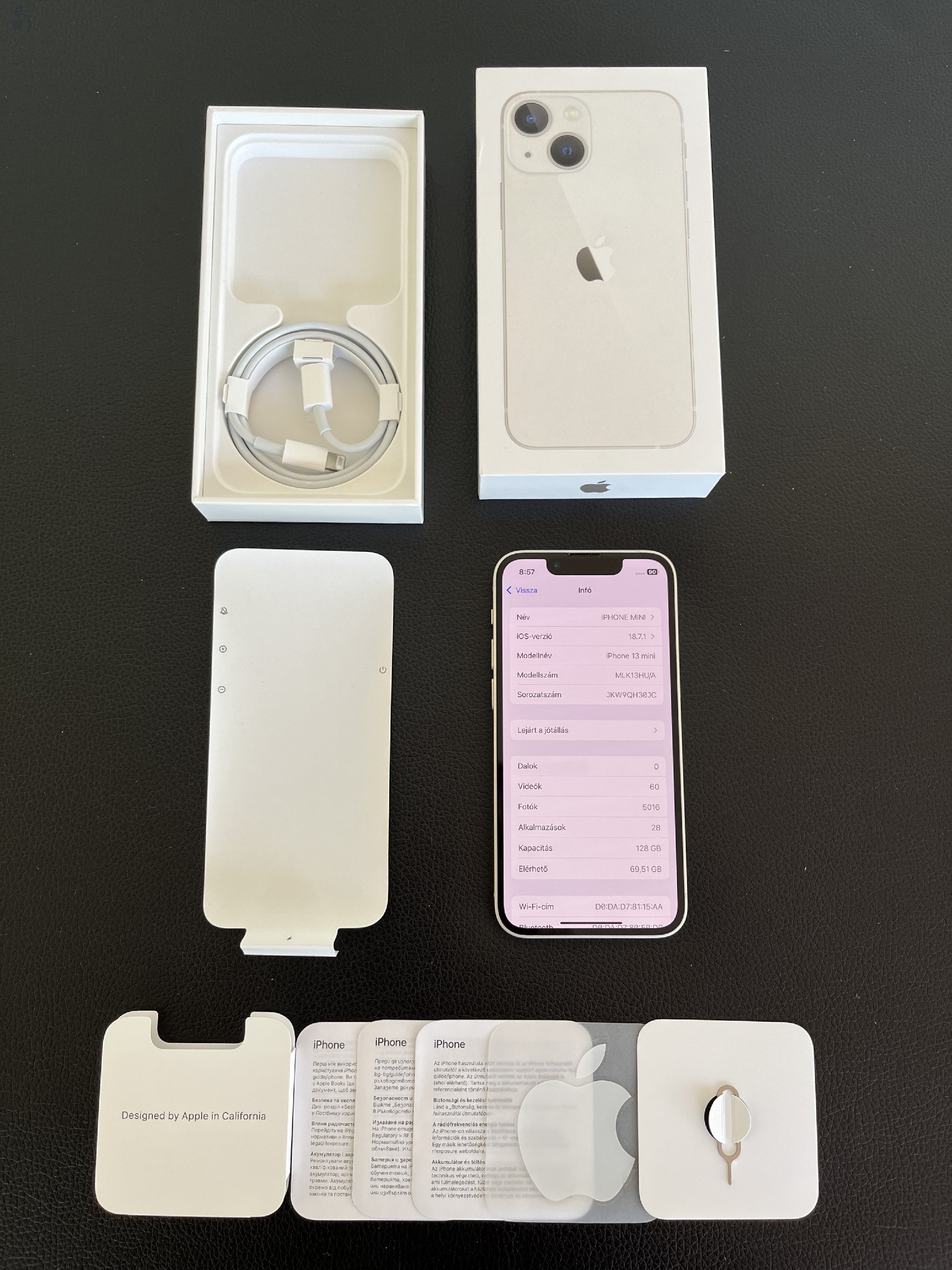 APPLE iPhone 13 Mini 128GB - Starlight (Fehér színű) Újszerű-Kártyafüggetlen