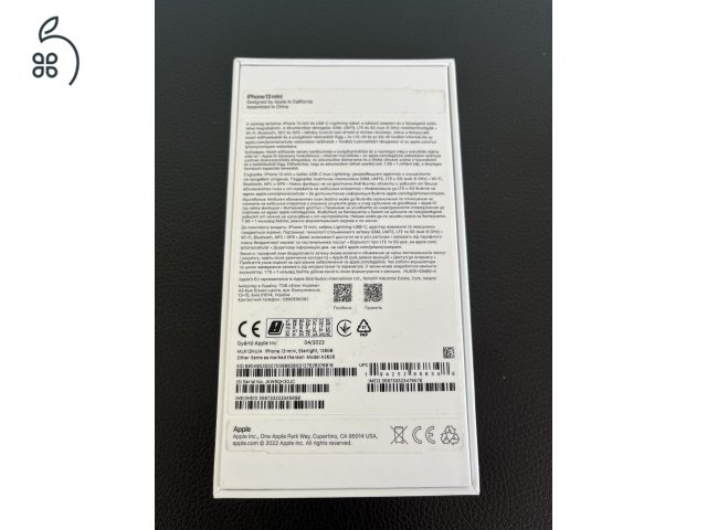 APPLE iPhone 13 Mini 128GB - Starlight (Fehér színű) Újszerű-Kártyafüggetlen