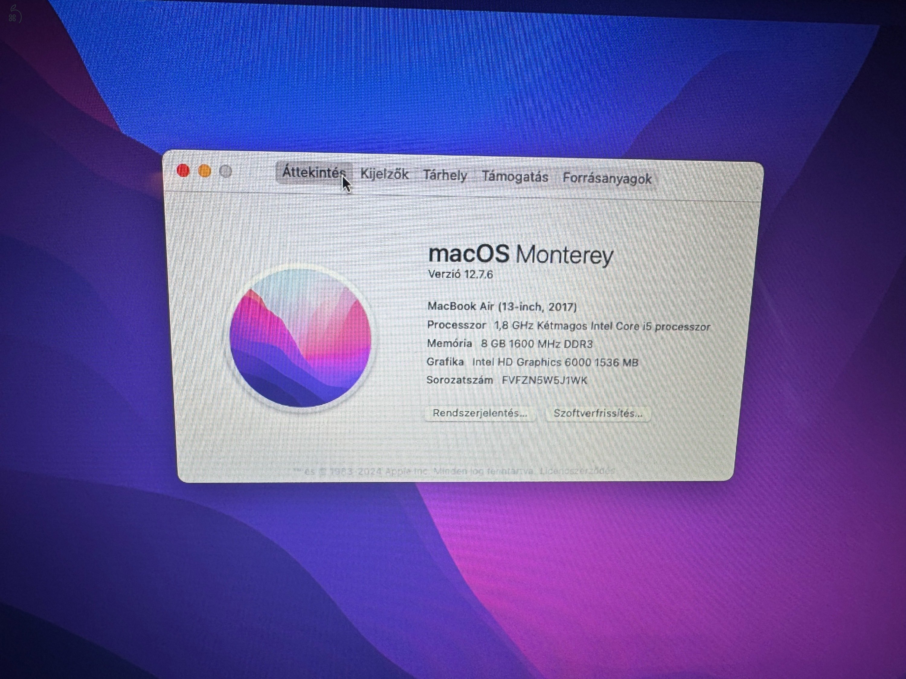 Macbook Air 13 i5 128GB 8GB silver
