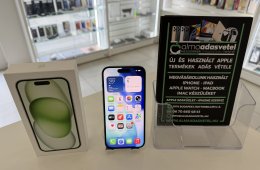 iPhone 15 128GB Zöld Független Hibátlan/1 hónap gar./Akku 96%/p4878