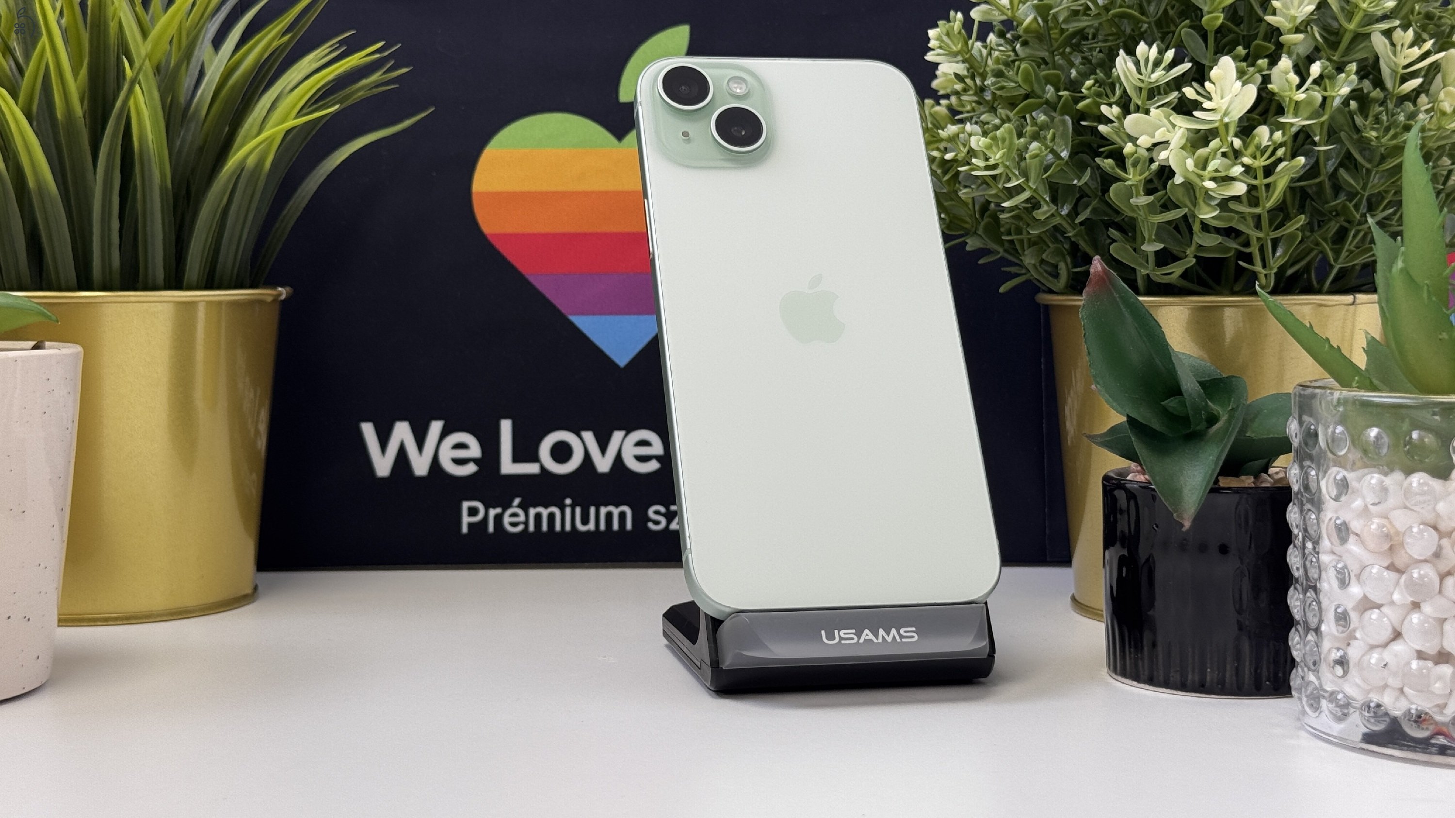  iPhone 15 Plus 128GB Zöld, Független - 1ÉV Garancia, Számla 