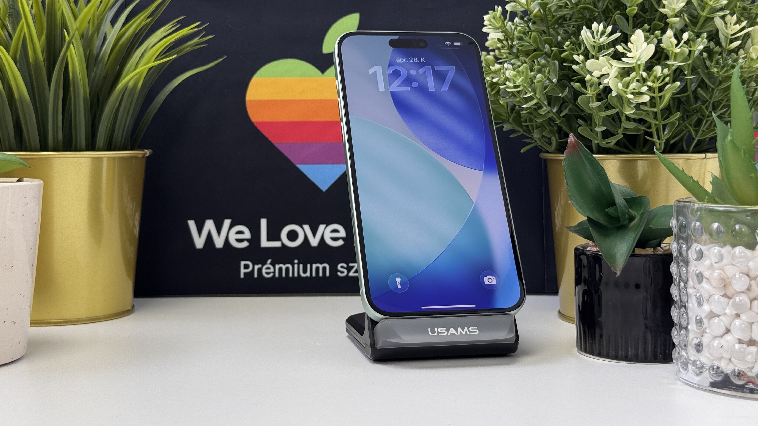  iPhone 15 Plus 128GB Zöld, Független - 1ÉV Garancia, Számla 