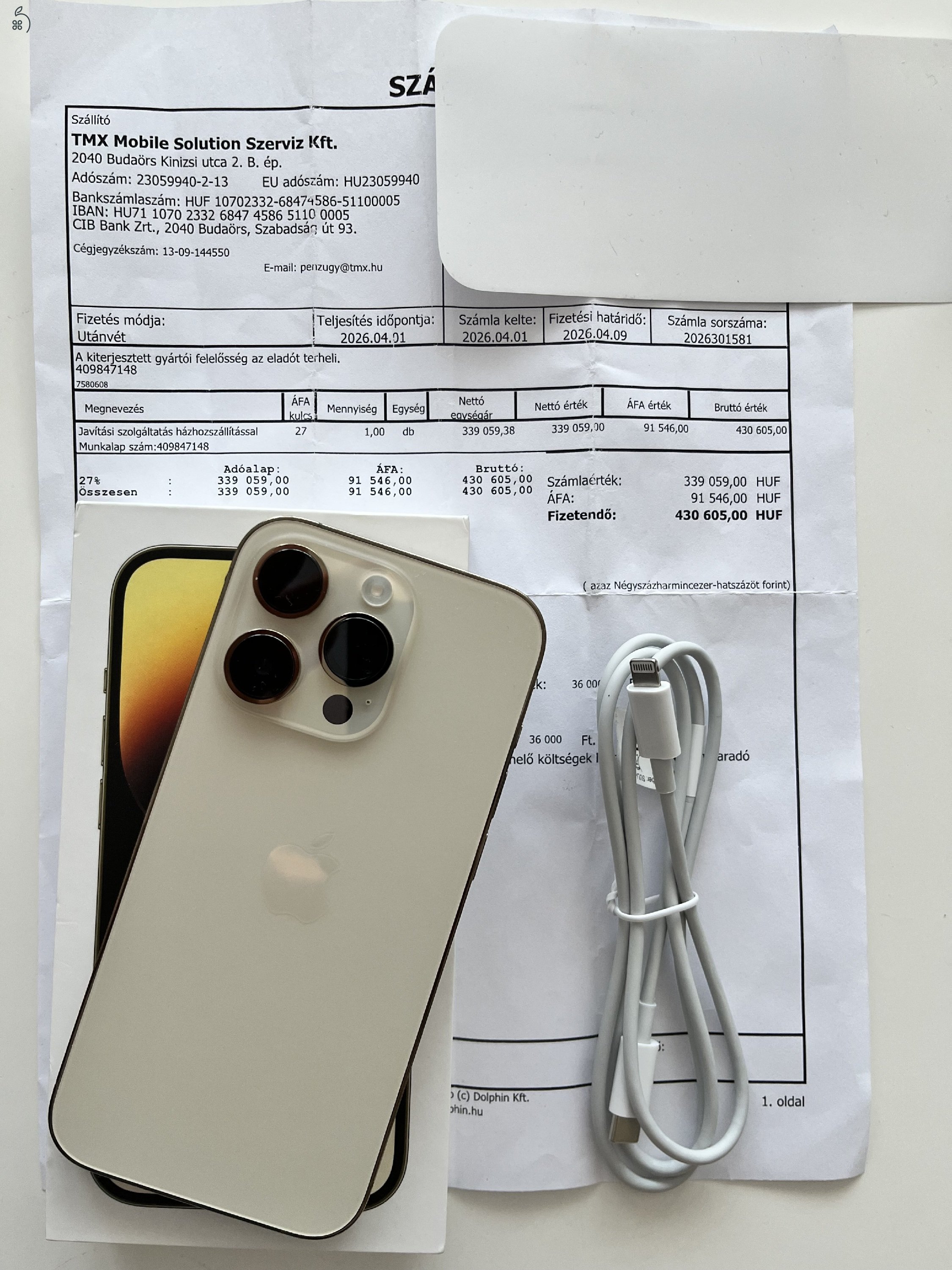 iPhone 14 Pro 128GB Új, nem felújított! Gold!