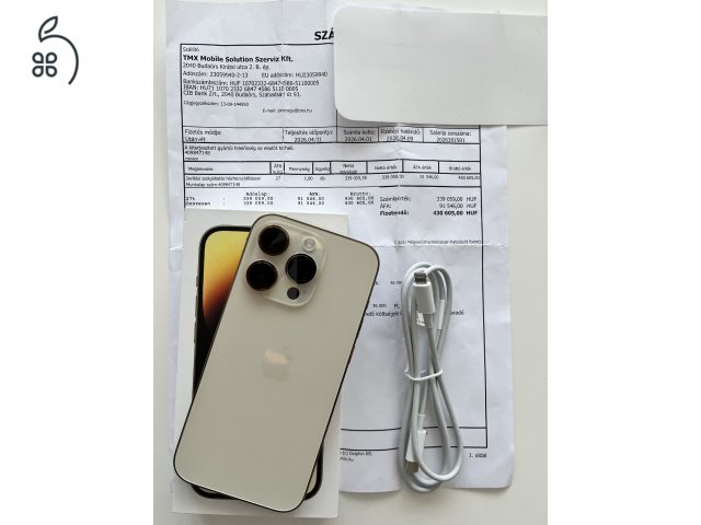 iPhone 14 Pro 128GB Új, nem felújított! Gold!