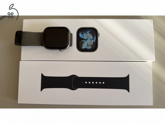 Karcmentes Apple Watch Series 11 GPS 46mm Space Grey Aluminium, gyári fekete szíjjal eladó-6 hónapos