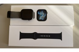 Karcmentes Apple Watch Series 11 GPS 46mm Space Grey Aluminium, gyári fekete szíjjal eladó-6 hónapos