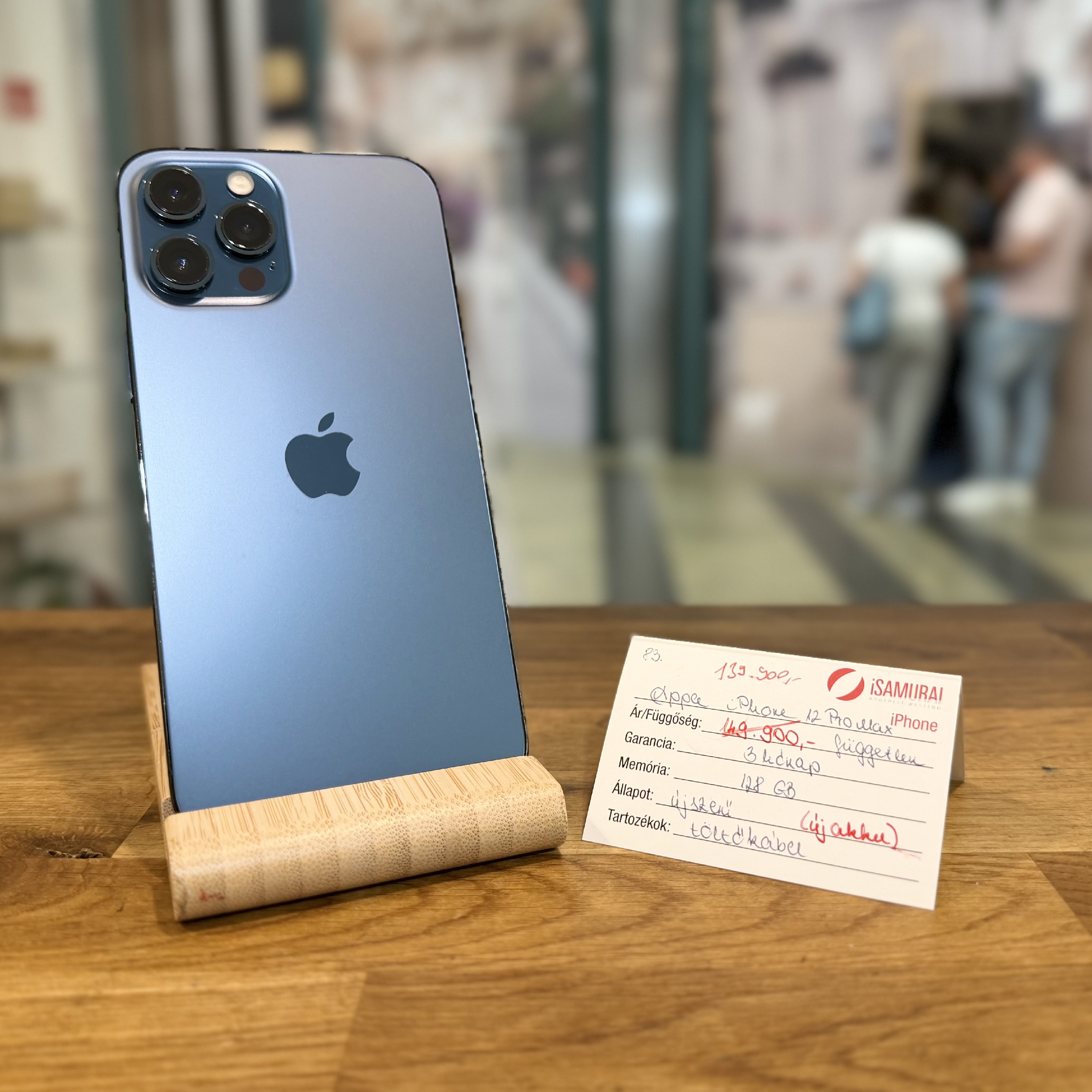 Apple iPhone 12 Pro Max - 128GB - kék - 100% akku - Újszerű (83.)