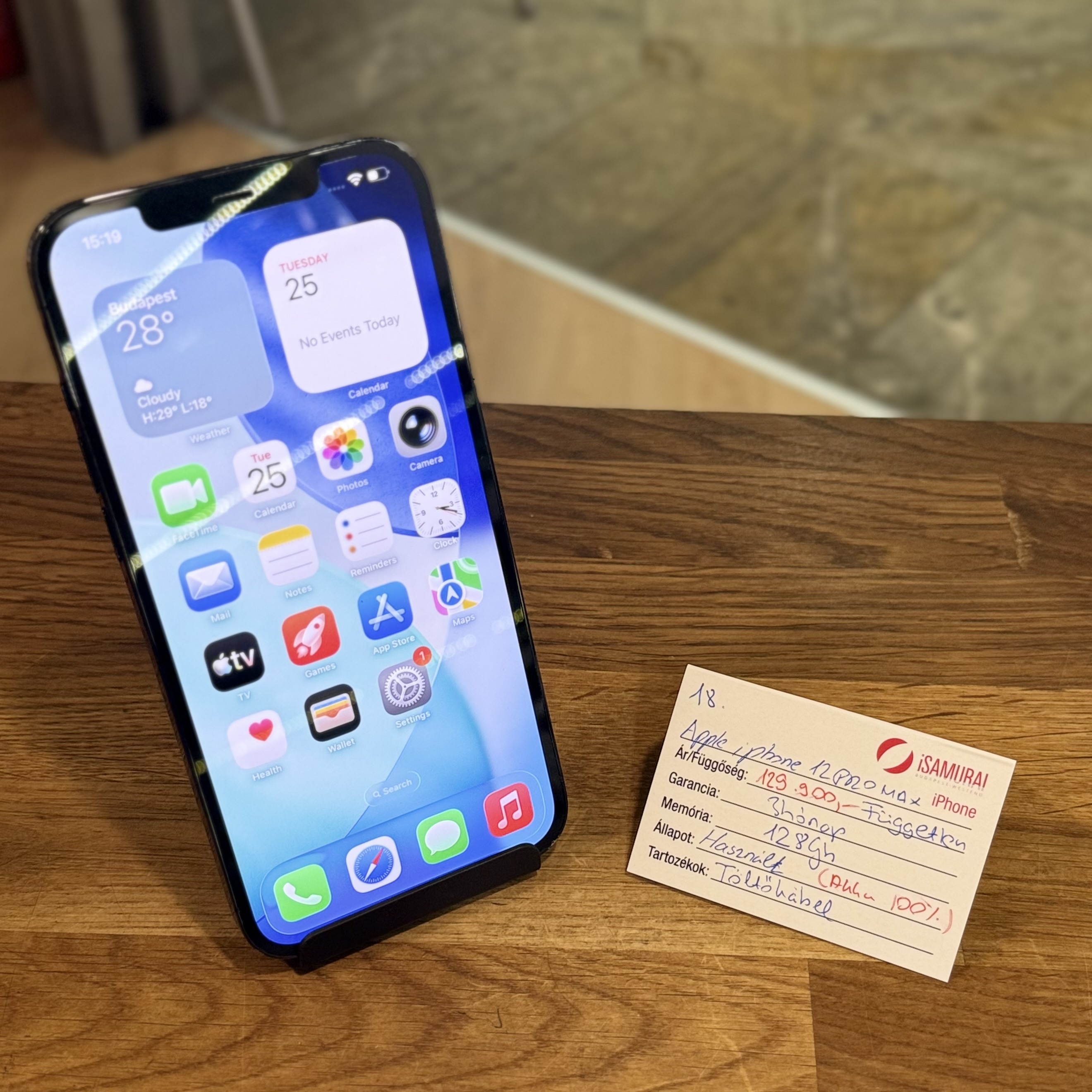 Apple iPhone 12 Pro Max - 128GB - kék - 100% akku  (18.)