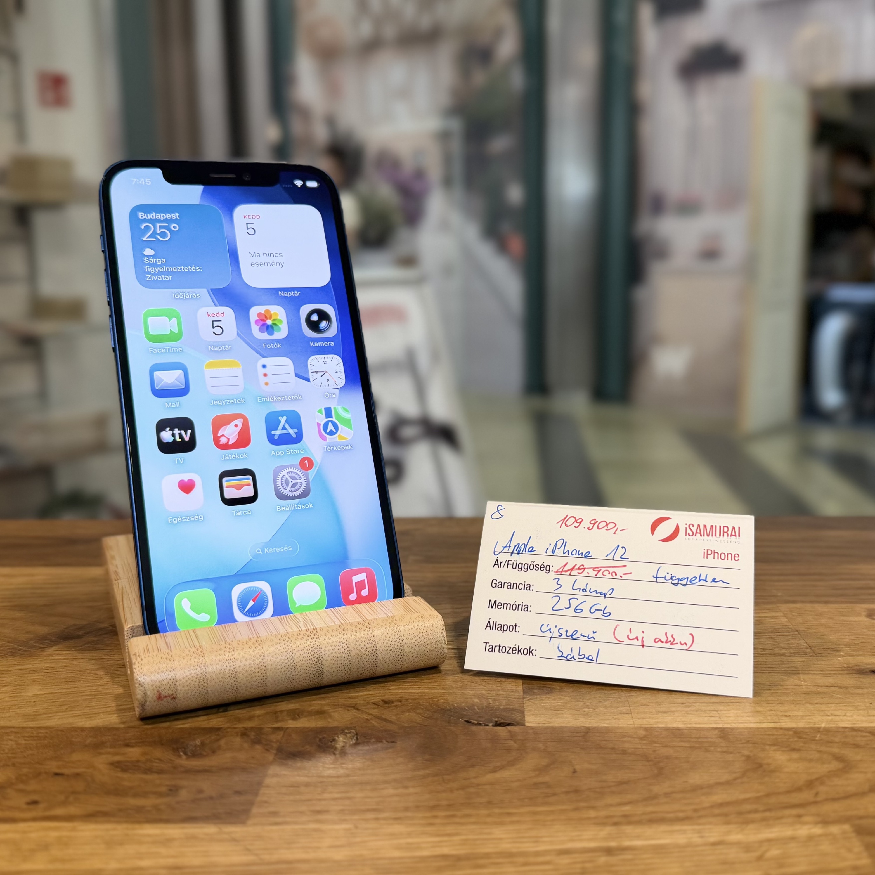 Apple iPhone 12 - 256GB - Kék - újszerű - 100% akku (8.)