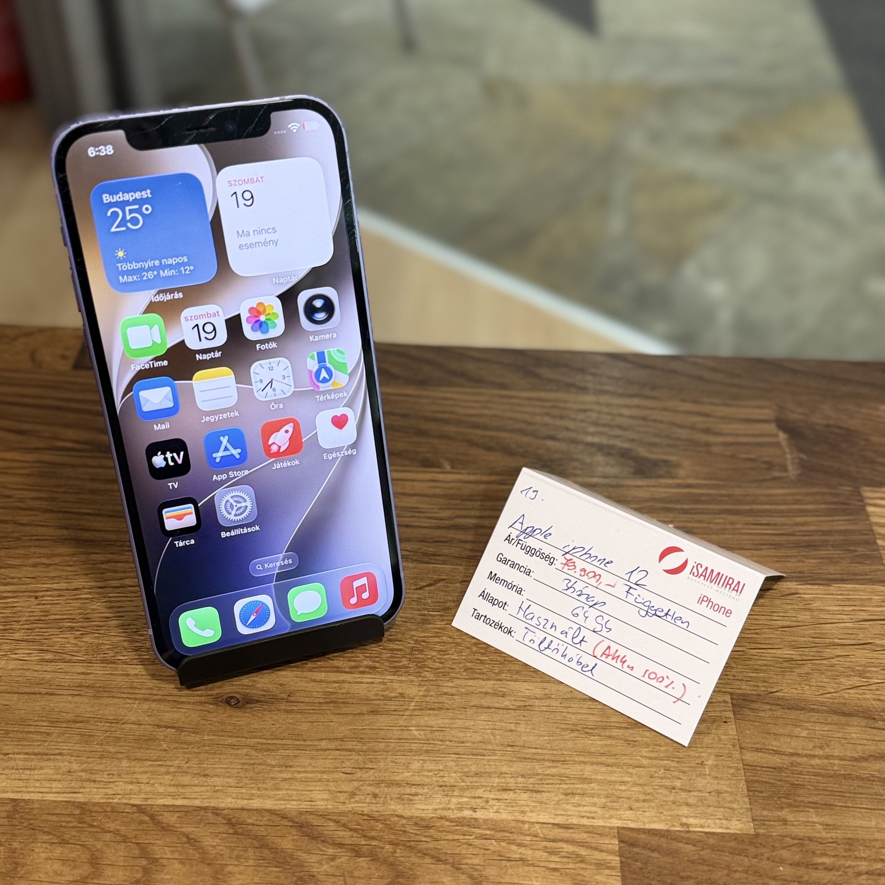 Apple iPhone 12 - 64GB - Lila - 100% akku (19.)