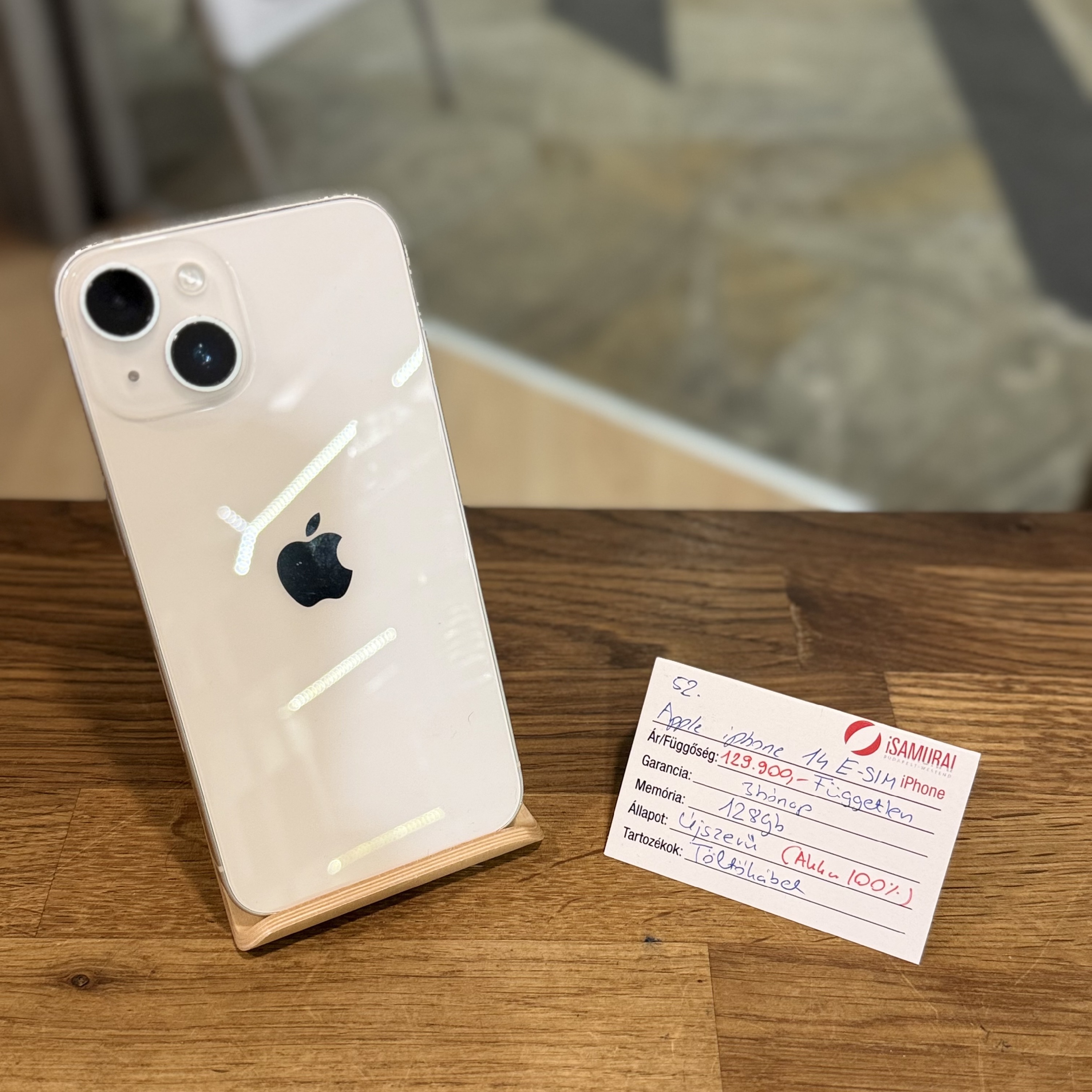 Apple iPhone 14  - 128GB - 100% akku - E-SIM (52.)