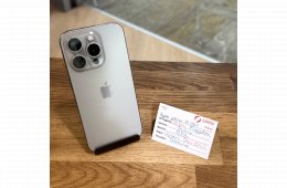Apple iPhone 15 Pro - 128GB - Natúr Titán - 100% akku - újszerű ( 126.)