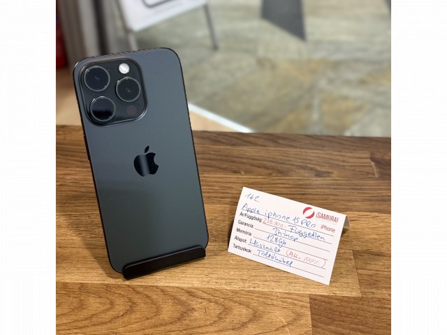 Apple iPhone 15 Pro - 128GB - Fekete Titan - Akku 100% (142.)