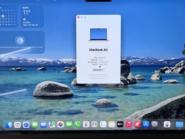 Hibátlan MacBook Air 2022 21 13” 256GB 8GB 2 ÉV Garanciával