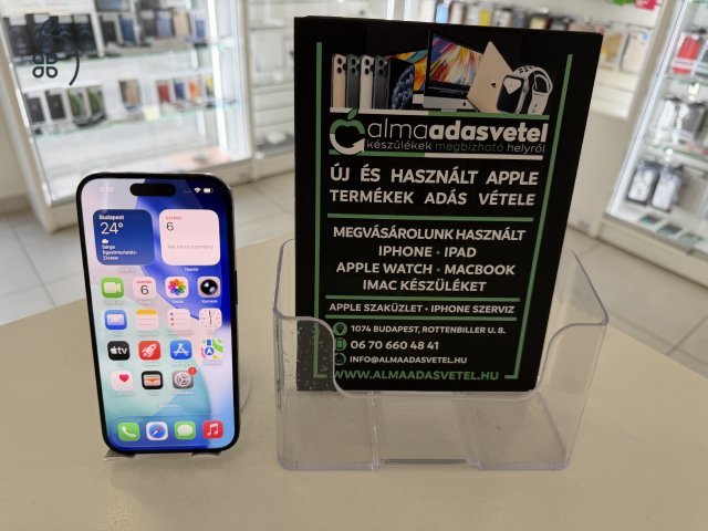 iPhone 15 Pro 256GB Független Használt/1 hónap gar./Akku 86%/p4880