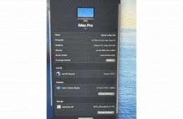 Apple iMac Pro 2017-es.  CPU: Intel Xeon 3.2Ghz ( 8 mag) RAM: 32GB SSD: 1TB/ Ati Radeon Vega 56 - 8GB