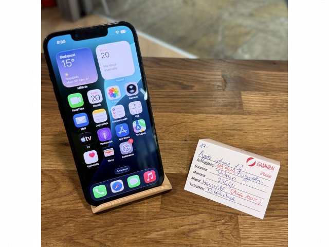 Apple iPhone 13 - 256GB - Fekete - 100% akku (17.)