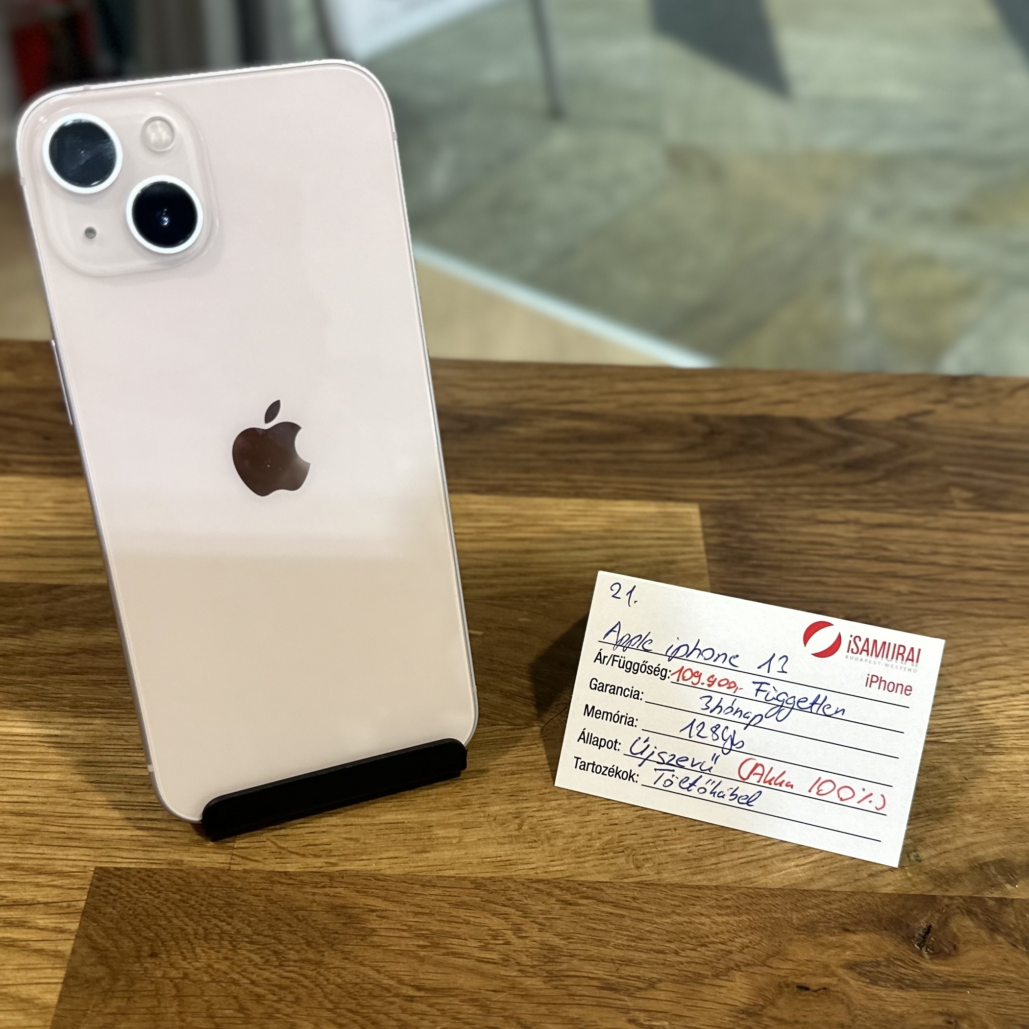 Apple iPhone 13 - 128 GB rózsaszín - Újszerű - 100% akku (21.)