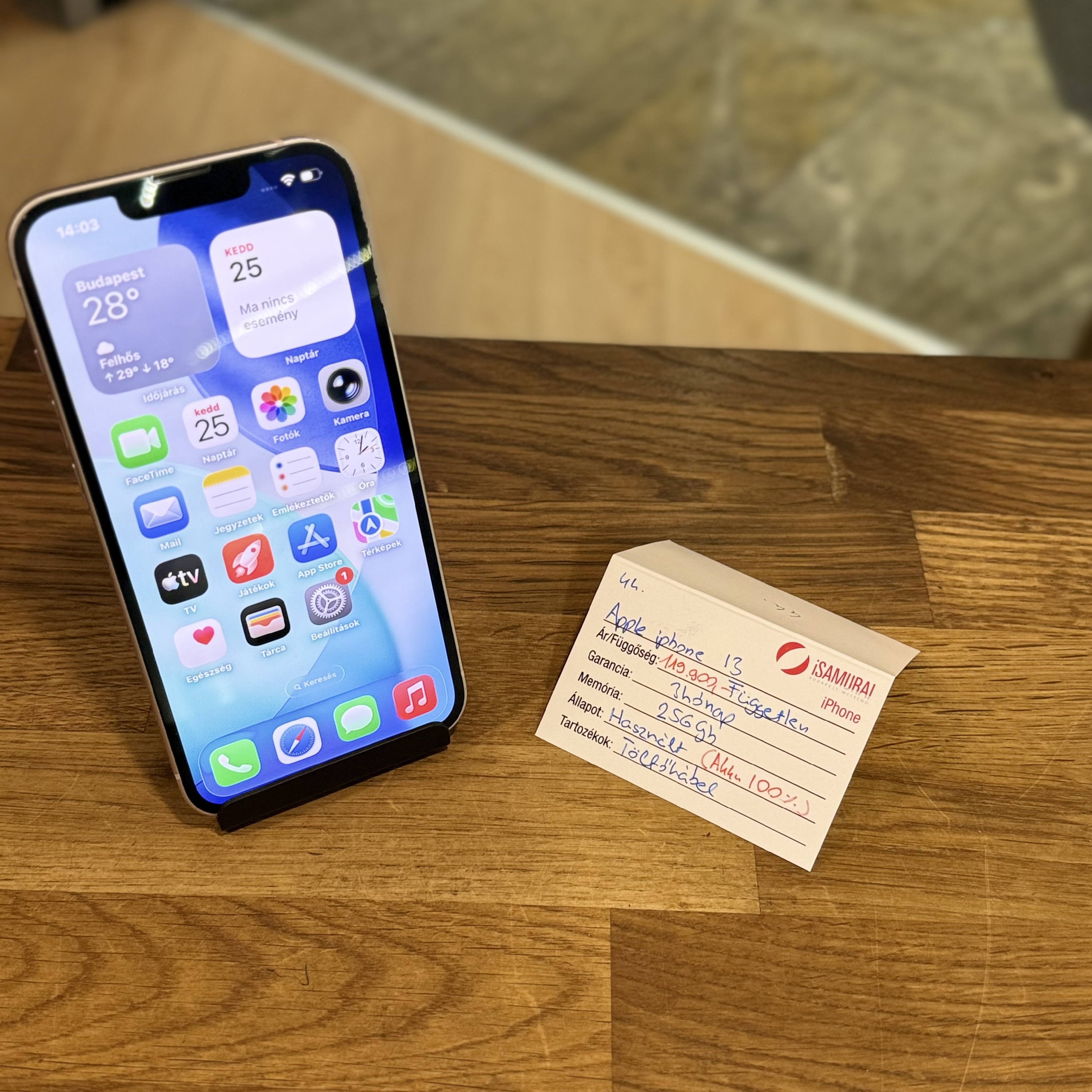 Apple iPhone 13 - 256 GB rózsaszín - 100% akku (44.)