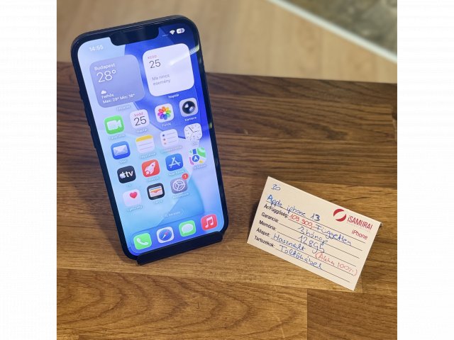 Apple iPhone 13 - 128 GB - Fekete - 100% akku (30.)