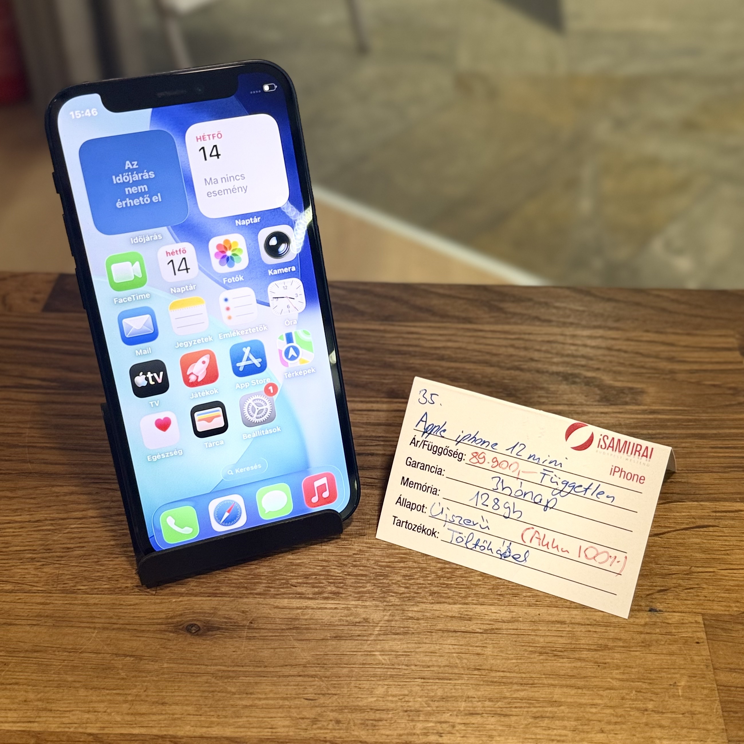 Apple iPhone 12 Mini - 128GB - fekete - 100% akku ( 35.)