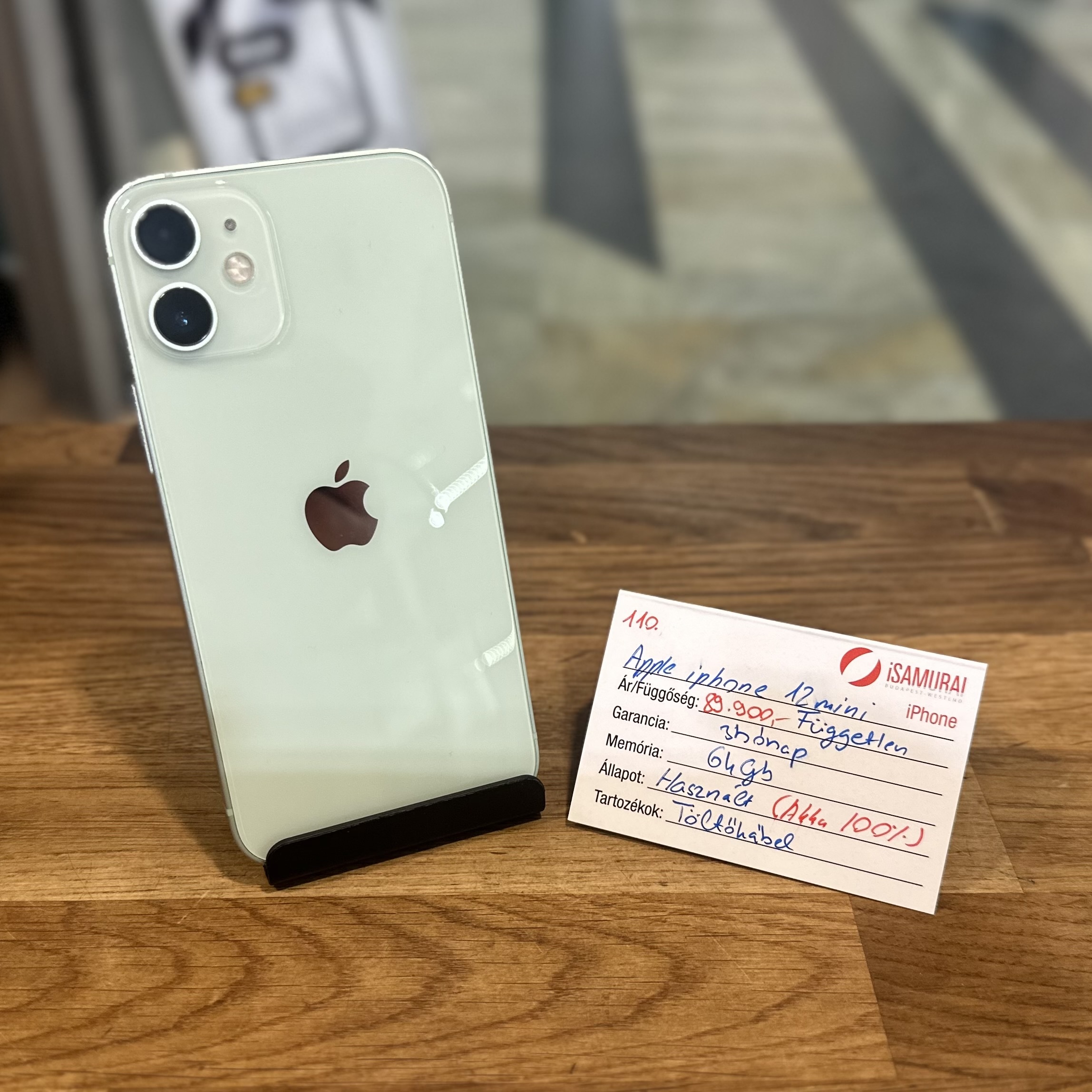 Apple iPhone 12 Mini - 64 - GB - zöld - 100% akku (110.)