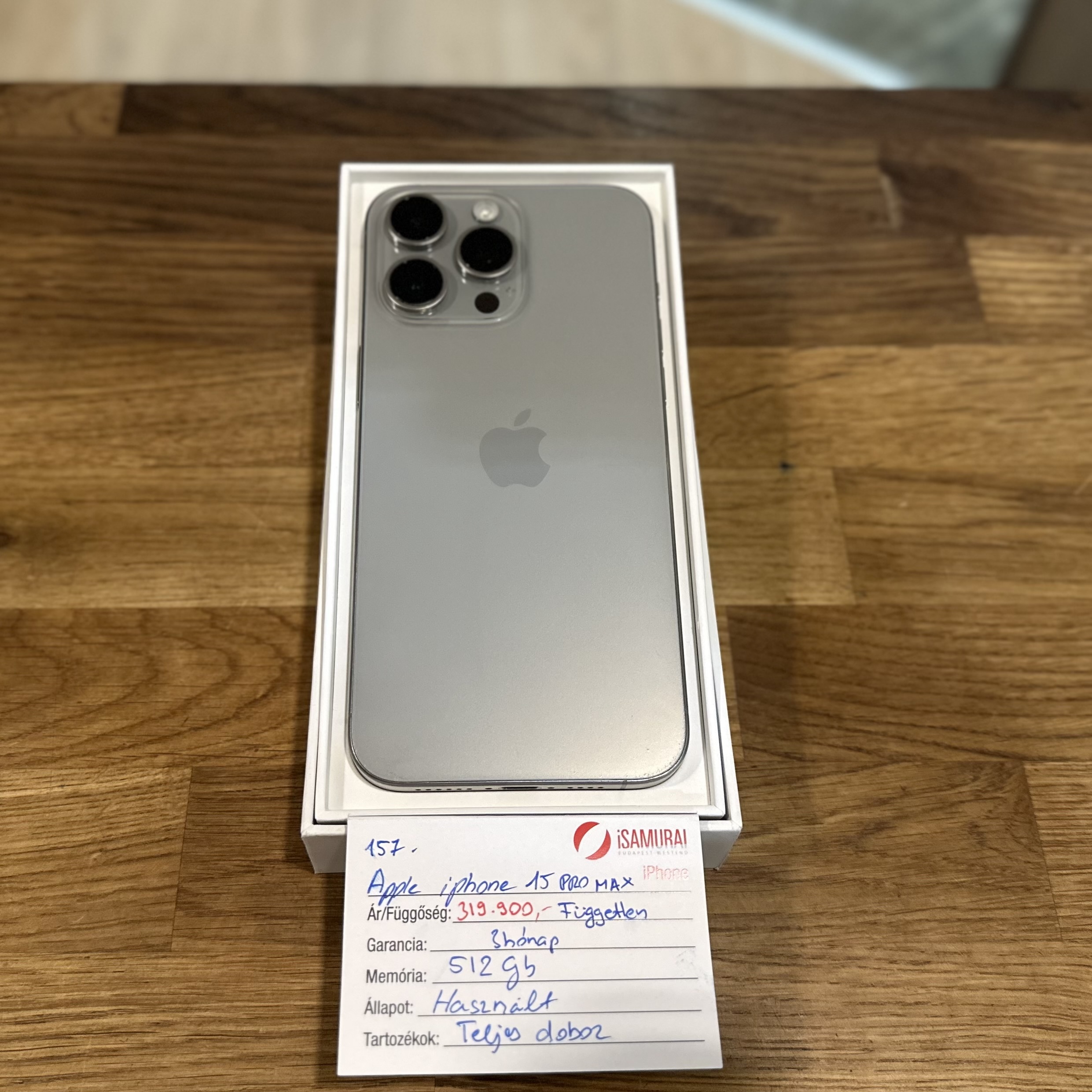 Apple iPhone 15 Pro Max - 512 GB - natúr titán - független (157.)