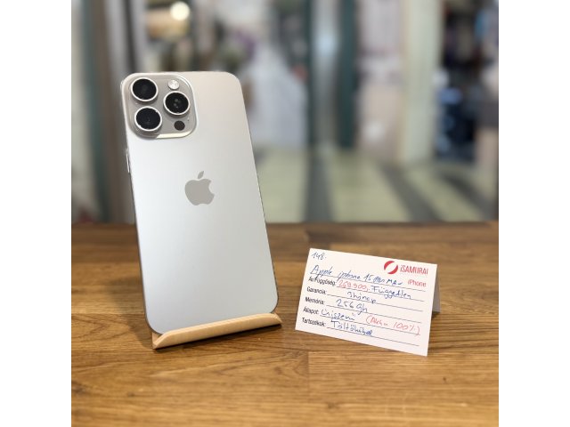 Apple iPhone 15 Pro Max - 256 GB - natúr titán - független - Akku 100% (148.)