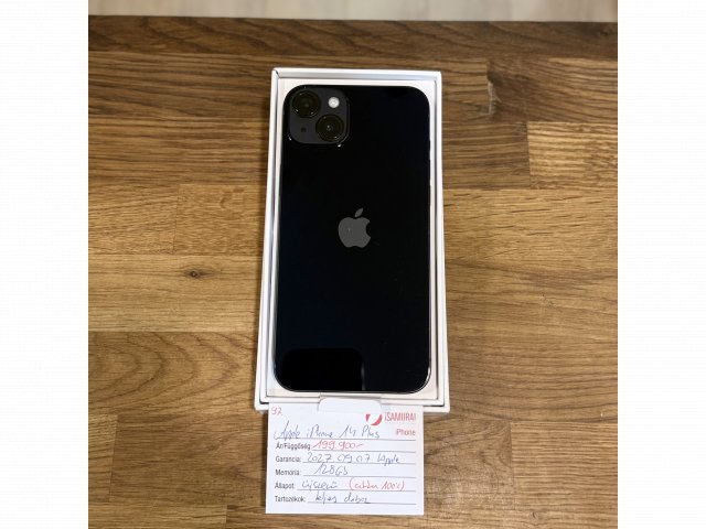 Apple iPhone 14 Plus - 128 GB - fekete - 100% akku (97.)