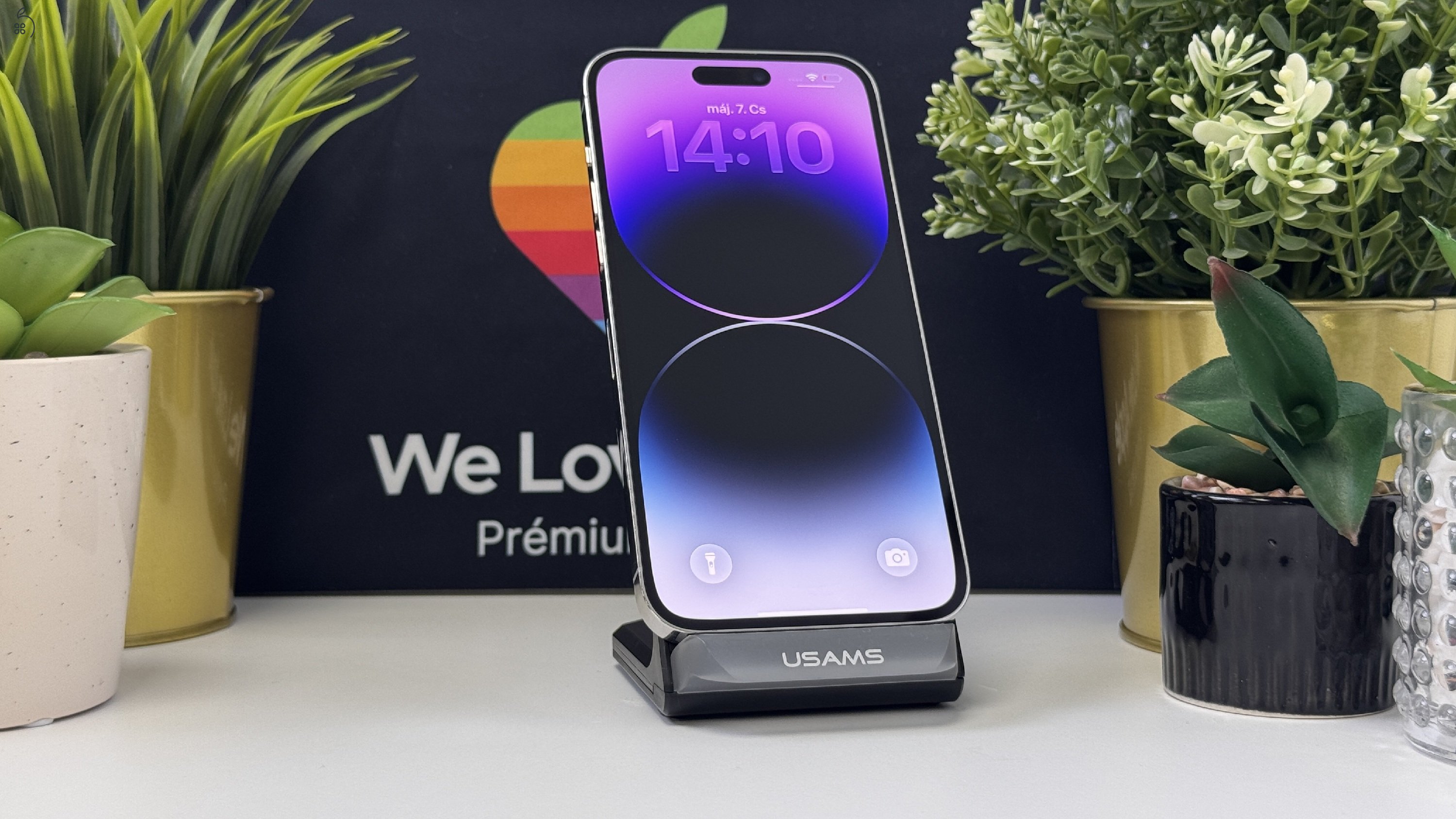  iPhone 14 Pro Max 256GB Ezüst, Független - Számla, 1ÉV Garancia 