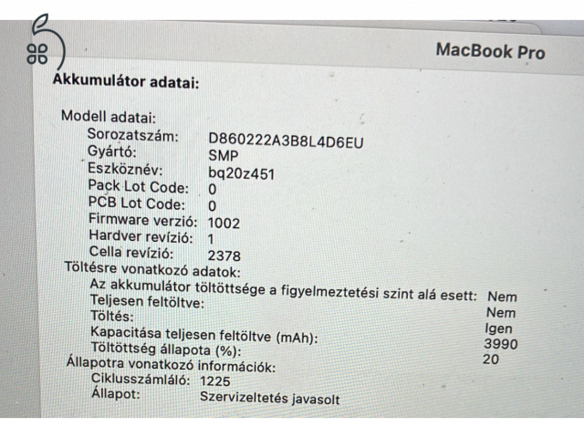 MacBook Pro 13 Touch Bar/QC i5 1.4GHz/16GB/256GB SSD/Intel Iris Plus Graphics 645/Space Grey - HUN KB